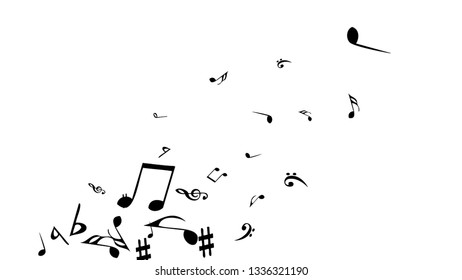 Musical Signs. Modern Background with Notes. Vector Element for Musical Poster, Banner, Advertising, Card. Minimalistic Simple Background.
