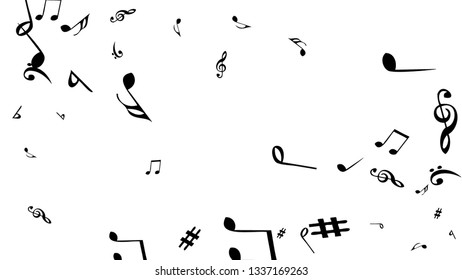 Musical Signs. Modern Background with Notes. Vector Element for Musical Poster, Banner, Advertising, Card. Minimalistic Simple Background.
