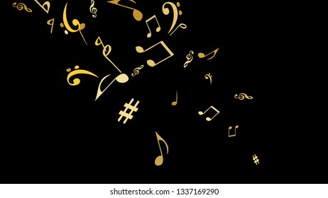 Musical Signs. Modern Background with Notes. Vector Element for Musical Poster, Banner, Advertising, Card. Minimalistic Simple Background.
