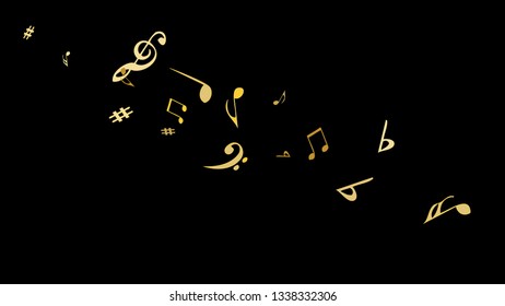 Musical Signs. Modern Background with Notes. Vector Element for Musical Poster, Banner, Advertising, Card. Minimalistic Simple Background.
