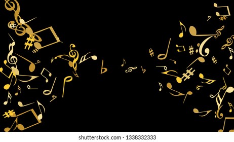 Musical Signs. Modern Background with Notes. Vector Element for Musical Poster, Banner, Advertising, Card. Minimalistic Simple Background.
