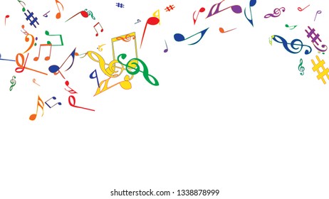 Musical Signs. Modern Background with Notes. Vector Element for Musical Poster, Banner, Advertising, Card. Minimalistic Simple Background.
