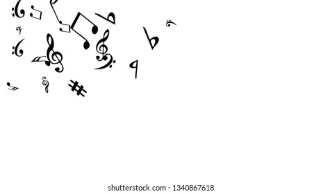 Musical Signs. Modern Background with Notes. Vector Element for Musical Poster, Banner, Advertising, Card. Minimalistic Simple Background.
