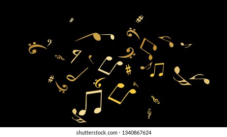 Musical Signs. Modern Background with Notes. Vector Element for Musical Poster, Banner, Advertising, Card. Minimalistic Simple Background.
