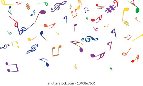Musical Signs. Modern Background with Notes. Vector Element for Musical Poster, Banner, Advertising, Card. Minimalistic Simple Background.
