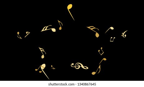 Musical Signs. Modern Background with Notes. Vector Element for Musical Poster, Banner, Advertising, Card. Minimalistic Simple Background.
