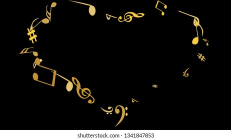 Musical Signs. Modern Background with Notes. Vector Element for Musical Poster, Banner, Advertising, Card. Minimalistic Simple Background.
