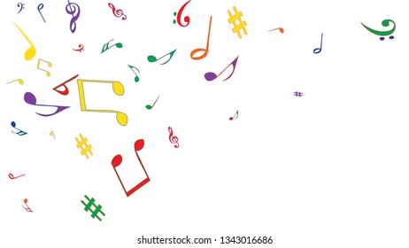 Musical Signs. Modern Background with Notes. Vector Element for Musical Poster, Banner, Advertising, Card. Minimalistic Simple Background.
