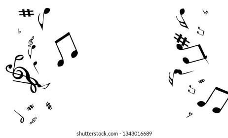 Musical Signs. Modern Background with Notes. Vector Element for Musical Poster, Banner, Advertising, Card. Minimalistic Simple Background.
