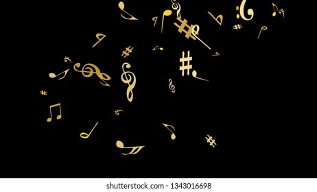 Musical Signs. Modern Background with Notes. Vector Element for Musical Poster, Banner, Advertising, Card. Minimalistic Simple Background.
