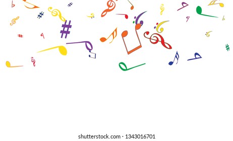 Musical Signs. Modern Background with Notes. Vector Element for Musical Poster, Banner, Advertising, Card. Minimalistic Simple Background.
