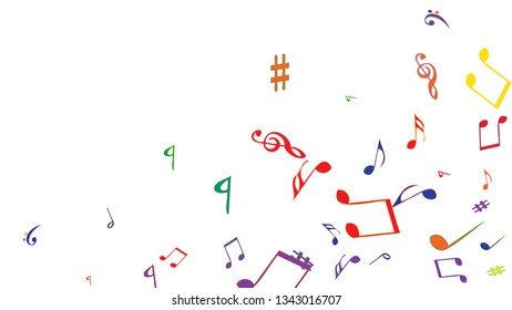 Musical Signs. Modern Background with Notes. Vector Element for Musical Poster, Banner, Advertising, Card. Minimalistic Simple Background.
