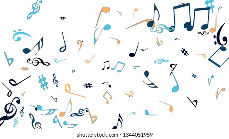 Musical Signs. Modern Background with Notes. Vector Element for Musical Poster, Banner, Advertising, Card. Minimalistic Simple Background.
