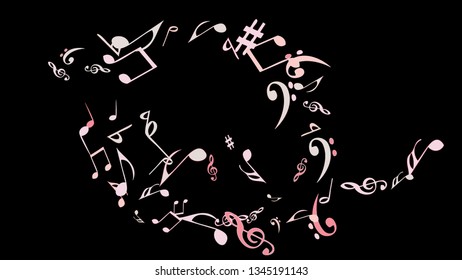 Musical Signs. Modern Background with Notes. Vector Element for Musical Poster, Banner, Advertising, Card. Minimalistic Simple Background.
