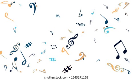 Musical Signs. Modern Background with Notes. Vector Element for Musical Poster, Banner, Advertising, Card. Minimalistic Simple Background.
