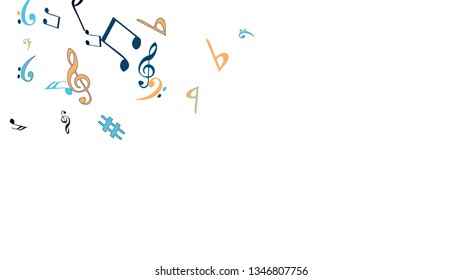 Musical Signs. Modern Background with Notes. Vector Element for Musical Poster, Banner, Advertising, Card. Minimalistic Simple Background.
