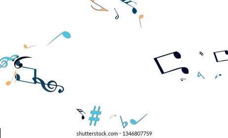 Musical Signs. Modern Background with Notes. Vector Element for Musical Poster, Banner, Advertising, Card. Minimalistic Simple Background.
