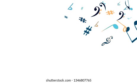 Musical Signs. Modern Background with Notes. Vector Element for Musical Poster, Banner, Advertising, Card. Minimalistic Simple Background.
