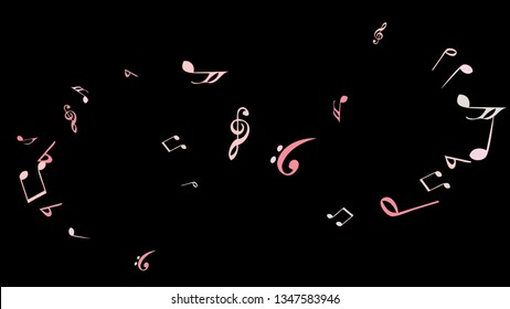 Musical Signs. Modern Background with Notes. Vector Element for Musical Poster, Banner, Advertising, Card. Minimalistic Simple Background.
