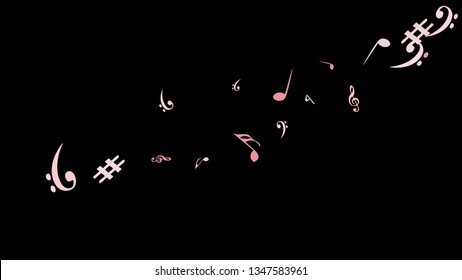 Musical Signs. Modern Background with Notes. Vector Element for Musical Poster, Banner, Advertising, Card. Minimalistic Simple Background.
