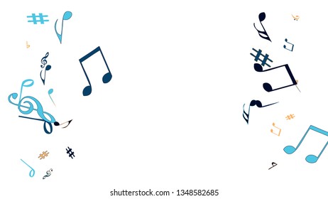 Musical Signs. Modern Background with Notes. Vector Element for Musical Poster, Banner, Advertising, Card. Minimalistic Simple Background.
