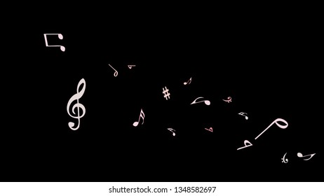 Musical Signs. Modern Background with Notes. Vector Element for Musical Poster, Banner, Advertising, Card. Minimalistic Simple Background.
