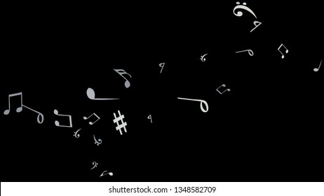 Musical Signs. Modern Background with Notes. Vector Element for Musical Poster, Banner, Advertising, Card. Minimalistic Simple Background.
