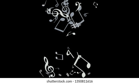 Musical Signs. Modern Background with Notes. Vector Element for Musical Poster, Banner, Advertising, Card. Minimalistic Simple Background.
