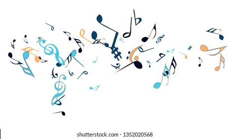 Musical Signs. Modern Background with Notes. Vector Element for Musical Poster, Banner, Advertising, Card. Minimalistic Simple Background.
