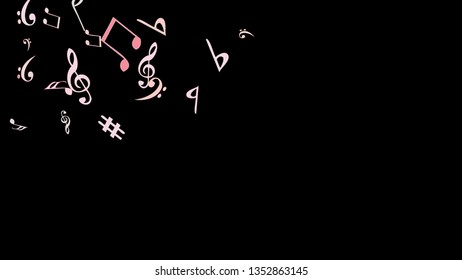 Musical Signs. Modern Background with Notes. Vector Element for Musical Poster, Banner, Advertising, Card. Minimalistic Simple Background.
