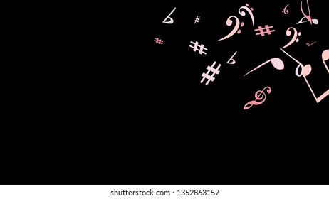Musical Signs. Modern Background with Notes. Vector Element for Musical Poster, Banner, Advertising, Card. Minimalistic Simple Background.
