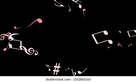 Musical Signs. Modern Background with Notes. Vector Element for Musical Poster, Banner, Advertising, Card. Minimalistic Simple Background.
