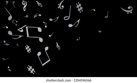 Musical Signs. Modern Background with Notes. Vector Element for Musical Poster, Banner, Advertising, Card. Minimalistic Simple Background.
