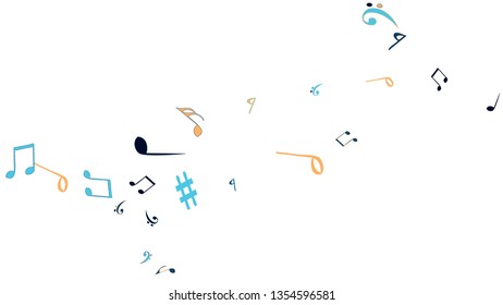 Musical Signs. Modern Background with Notes. Vector Element for Musical Poster, Banner, Advertising, Card. Minimalistic Simple Background.
