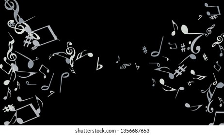 Musical Signs. Modern Background with Notes. Vector Element for Musical Poster, Banner, Advertising, Card. Minimalistic Simple Background.
