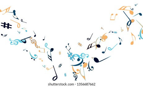 Musical Signs. Modern Background with Notes. Vector Element for Musical Poster, Banner, Advertising, Card. Minimalistic Simple Background.
