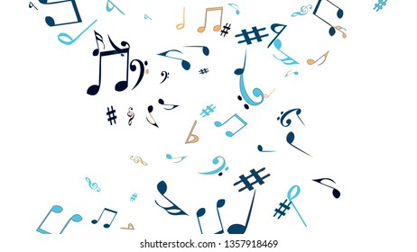 Musical Signs. Modern Background with Notes. Vector Element for Musical Poster, Banner, Advertising, Card. Minimalistic Simple Background.
