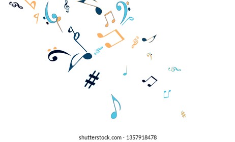 Musical Signs. Modern Background with Notes. Vector Element for Musical Poster, Banner, Advertising, Card. Minimalistic Simple Background.
