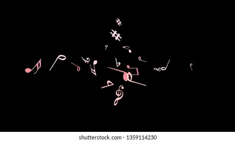 Musical Signs. Modern Background with Notes. Vector Element for Musical Poster, Banner, Advertising, Card. Minimalistic Simple Background.
