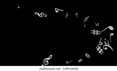 Musical Signs. Modern Background with Notes. Vector Element for Musical Poster, Banner, Advertising, Card. Minimalistic Simple Background.

