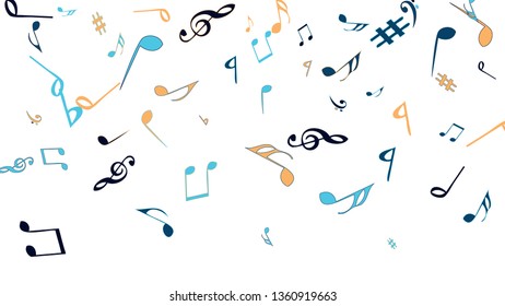 Musical Signs. Modern Background with Notes. Vector Element for Musical Poster, Banner, Advertising, Card. Minimalistic Simple Background.
