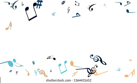 Musical Signs. Modern Background with Notes. Vector Element for Musical Poster, Banner, Advertising, Card. Minimalistic Simple Background.
