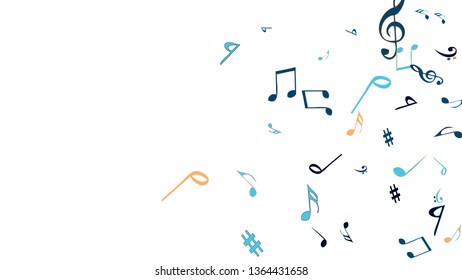 Musical Signs. Modern Background with Notes. Vector Element for Musical Poster, Banner, Advertising, Card. Minimalistic Simple Background.
