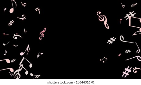 Musical Signs. Modern Background with Notes. Vector Element for Musical Poster, Banner, Advertising, Card. Minimalistic Simple Background.
