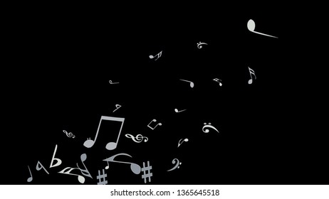Musical Signs. Modern Background with Notes. Vector Element for Musical Poster, Banner, Advertising, Card. Minimalistic Simple Background.
