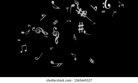 Musical Signs. Modern Background with Notes. Vector Element for Musical Poster, Banner, Advertising, Card. Minimalistic Simple Background.
