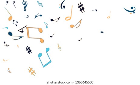 Musical Signs. Modern Background with Notes. Vector Element for Musical Poster, Banner, Advertising, Card. Minimalistic Simple Background.
