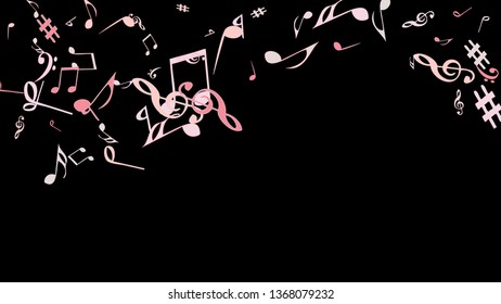 Musical Signs. Modern Background with Notes. Vector Element for Musical Poster, Banner, Advertising, Card. Minimalistic Simple Background.
