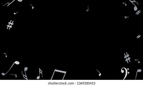 Musical Signs. Modern Background with Notes. Vector Element for Musical Poster, Banner, Advertising, Card. Minimalistic Simple Background.
