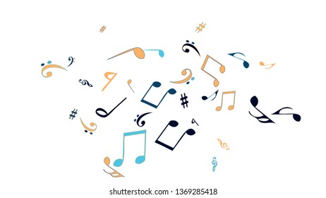 Musical Signs. Modern Background with Notes. Vector Element for Musical Poster, Banner, Advertising, Card. Minimalistic Simple Background.
